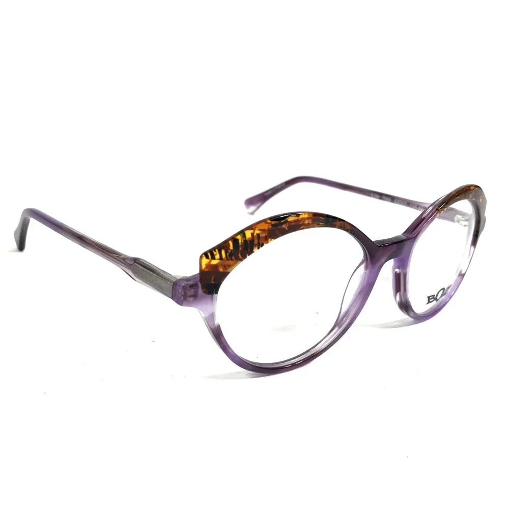 BOZ Eyeglasses Frames ILDA 7092 Purple Brown Amber Cat Eye 53-17-135